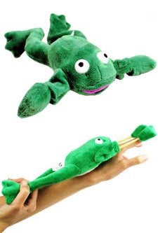 Playmaker Toys Flying Screaming Flingshot Slingshot Animal Novelty Plush Doll Toy Launches up to 50 Feet Frog - Image 1
