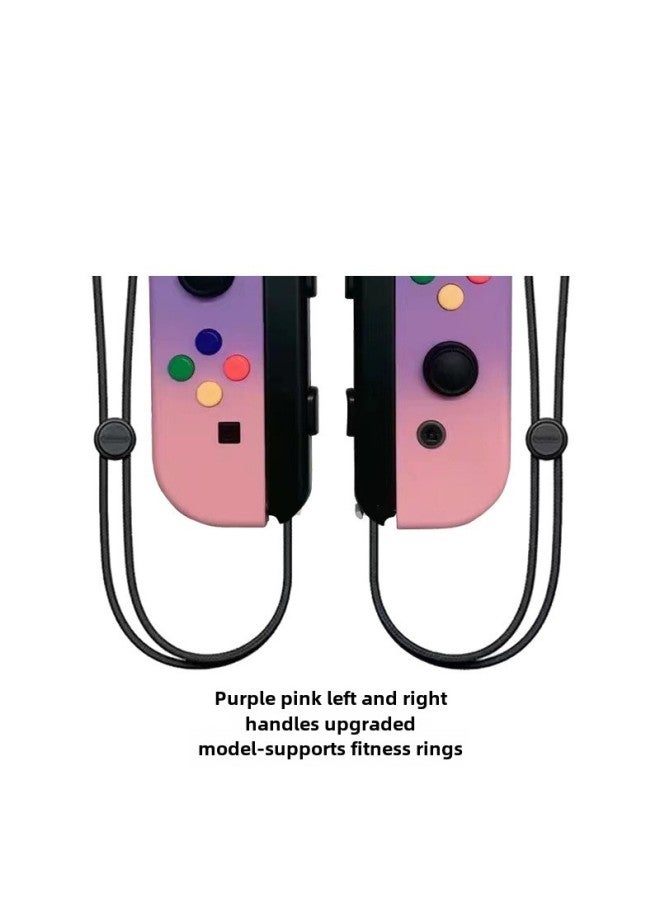 NS Switch Left And Right Handle Joycon Handle Switch Bluetooth Handle With NFC Wake-up Hand Rope-Product Color:Purple Powder Gradient Support Fitness Ring  - Image 1