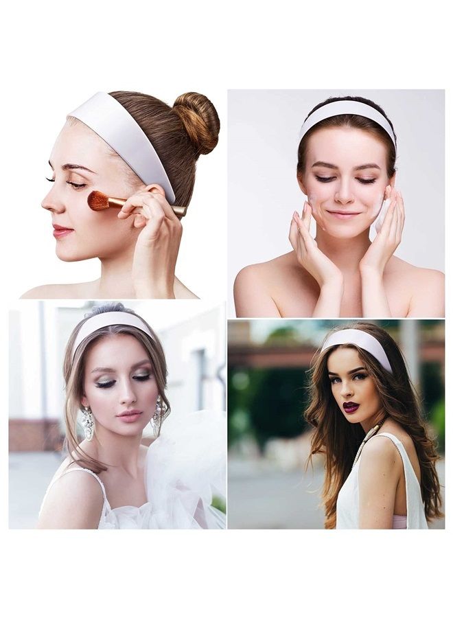 12 Pieces Plastic Headbands Wide Hard Plain Craft Headband Plastic Hairband for DIY Hair Accessories Women Girl (White, 2 Inch)