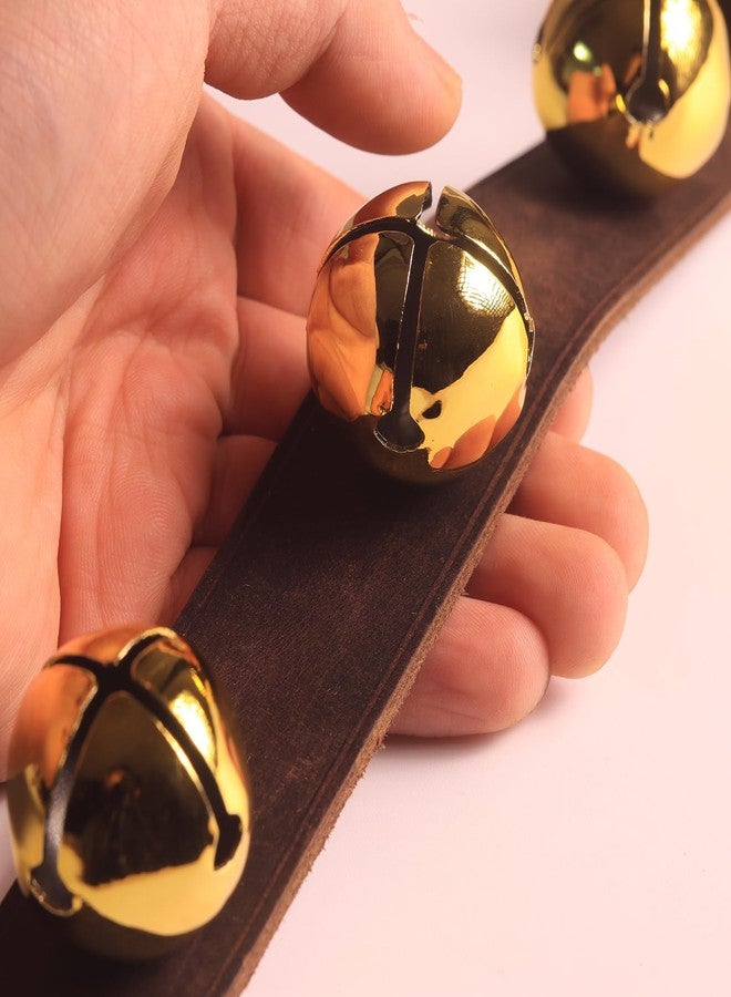Fishknow Sleigh Bell for Door Knob,5 Loud Golden Jingle Bells on Crazy Horse Leather Belts,Dogbells for Training,Christmas Bells for Holiday Home Decor - Image 5