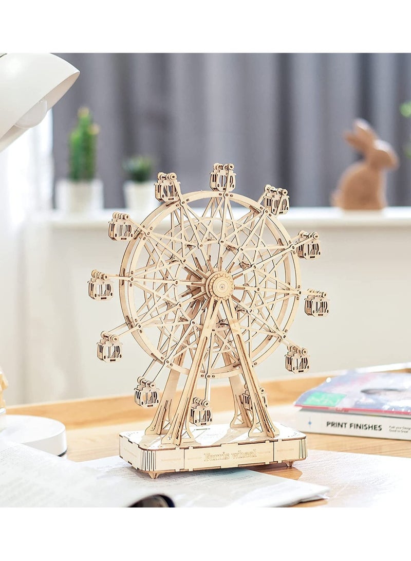 ألغاز خشبية ثلاثية الأبعاد للبالغين، لعبة حرف البناء هدية للبالغين والمراهقين - عجلة فيريس (232 قطعة) - Image 3