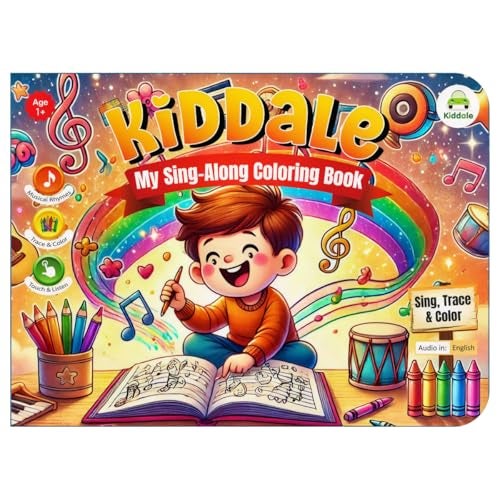 Kiddale 2 in 1 Sing-Along Rhymes & Coloring Activities Book| Enjoy Rhymes & 28 Sounds with Coloring| Best Gift for 2+ Kids - Image 1