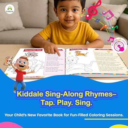 Kiddale 2 in 1 Sing-Along Rhymes & Coloring Activities Book| Enjoy Rhymes & 28 Sounds with Coloring| Best Gift for 2+ Kids - Image 4
