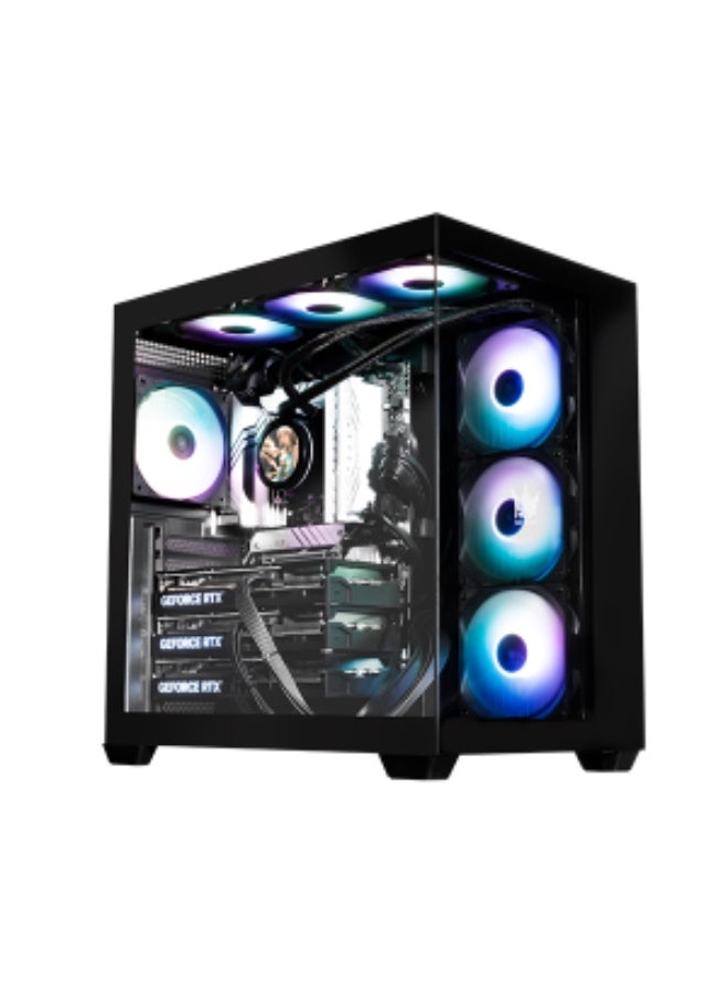 جالاكس كيس كمبيوتر ألعاب GALAX HOF ALLSYNQ ATX Mid-Tower مع لوح زجاجي مقسى، 4 مراوح ARGB، وتصميم شبكي عالي التدفق - Image 2