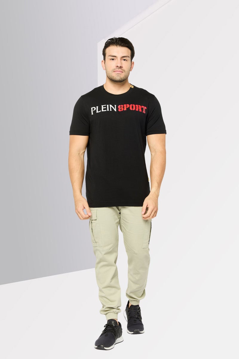 PHILIPP PLEIN Plein Sport Men Sportswear Fit Short Sleeve Outdoor T-Shirt, Black - Image 2