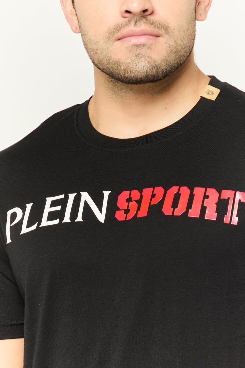 PHILIPP PLEIN Plein Sport Men Sportswear Fit Short Sleeve Outdoor T-Shirt, Black - Image 3