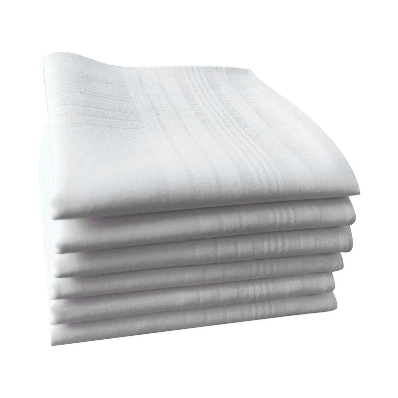 5 Pack Mens White Cotton Handkerchiefs Pocket Squares for Formal Wear - Image 2