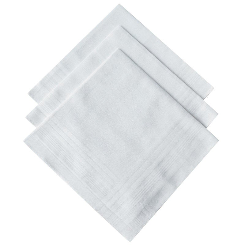 5 Pack Mens White Cotton Handkerchiefs Pocket Squares for Formal Wear - Image 3