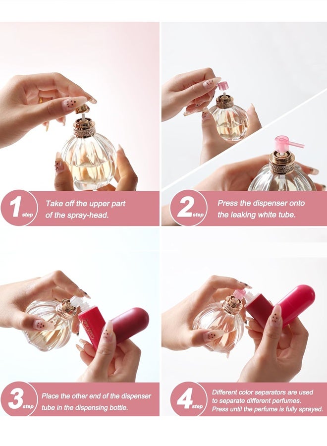 Two Ones 2-in-1 Dual Chamber Perfume Atomizer 5ml+5ml, Heart Foldable Design, Leak-Proof Fine Mist Portable Travel Refillable Bottle - Image 5