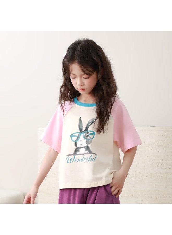 Luson Chen Da Zhu Children's Clothing, Girls' T-shirt Short Sleeve Cool-feeling, Kids Summer New Style, Girls' Trendy Top - Image 4