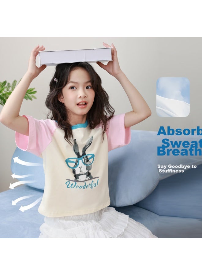 Luson Chen Da Zhu Children's Clothing, Girls' T-shirt Short Sleeve Cool-feeling, Kids Summer New Style, Girls' Trendy Top - Image 3