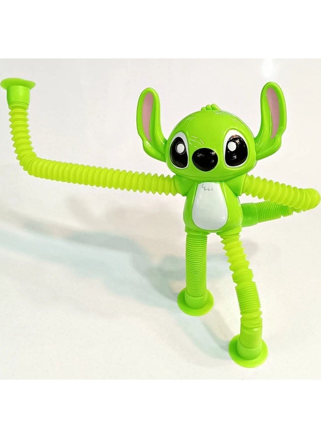 ألعاب غرزة تلسكوبية مع أكواب شفط، لعبة غرزة حسية، لعبة كوب شفط للأطفال، غرزة محشوة، ألعاب فيدجيت لتخفيف التوتر، لعبة تعليمية مضحكة، قطعة واحدة خضراء