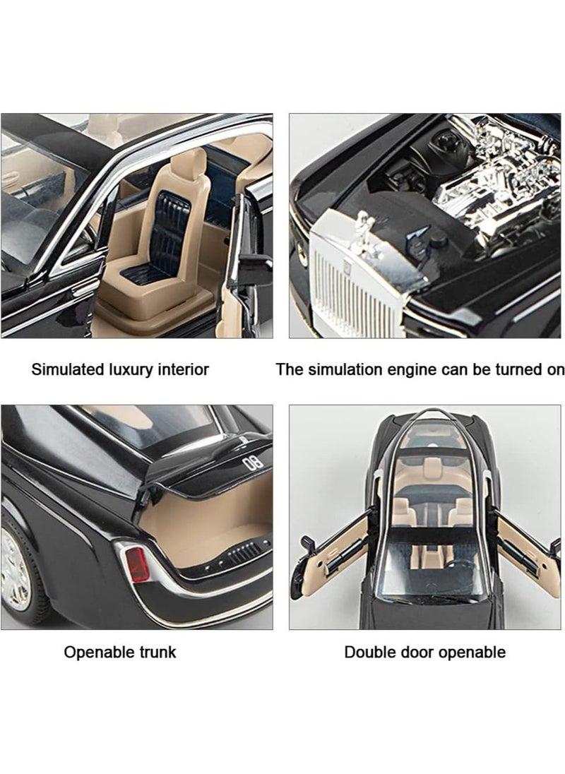 Swift 1:24 Rolls-Royce Sweptail Toy Car Alloy Diecast Collectible Model Car for Kids Gift, Pull Back Toy Car with Sound and Light, Classic Double Door, Car Logo Can be Folded, Black  - Image 3