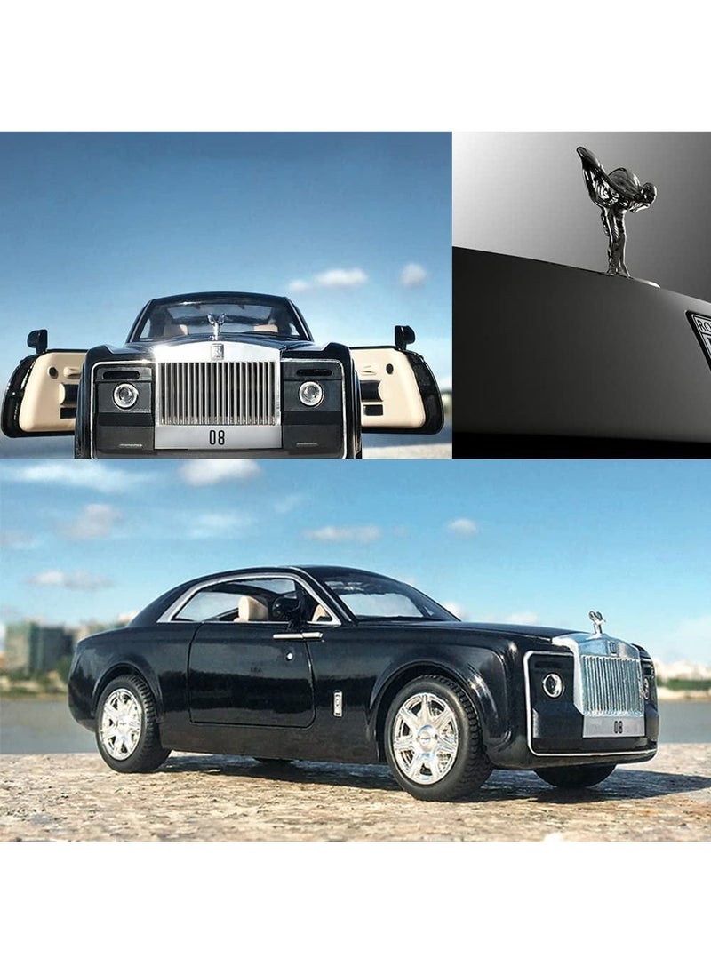 Swift 1:24 Rolls-Royce Sweptail Toy Car Alloy Diecast Collectible Model Car for Kids Gift, Pull Back Toy Car with Sound and Light, Classic Double Door, Car Logo Can be Folded, Black  - Image 5