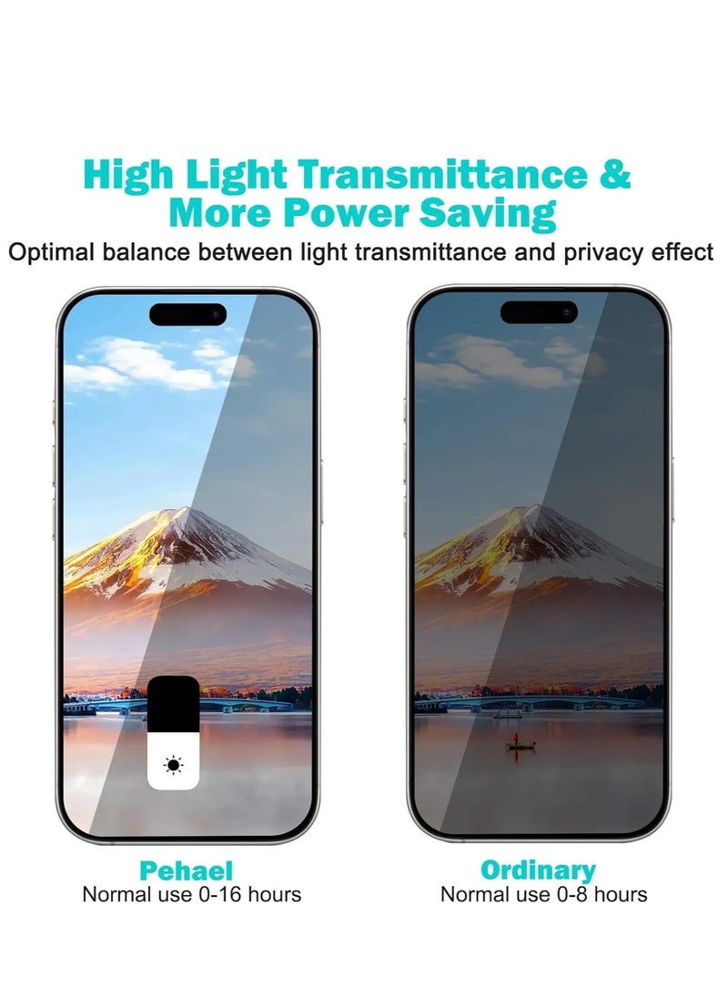 vesus [3+3 Pack] Privacy Screen Protector with Camera Lens Protector for iPhone 16 Pro 6.3" â€“ [Full Coverage] [Anti-Spy] [9H Hardness] [Edge Protection] [Easy Installation] [Bubble-Free] - Image 3