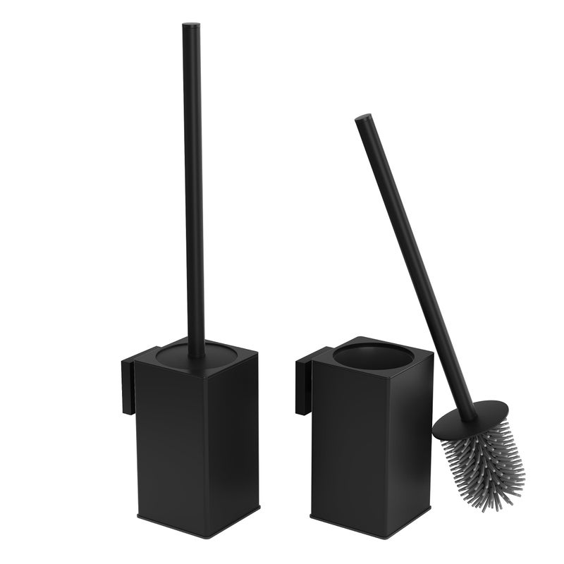 bgl Toilet Brush Holder for Wall Mounting 2 Pieces Packed Matt Black Toilet Brush Metal