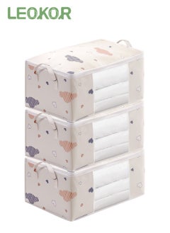 LEOKOR 3-Piece Oxford Fabric Closet Organizer Bag Set With Carry Handles And Clear Window，60*40*30CM  - Image 1