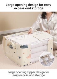 LEOKOR 3-Piece Oxford Fabric Closet Organizer Bag Set With Carry Handles And Clear Window，60*40*30CM  - Image 3