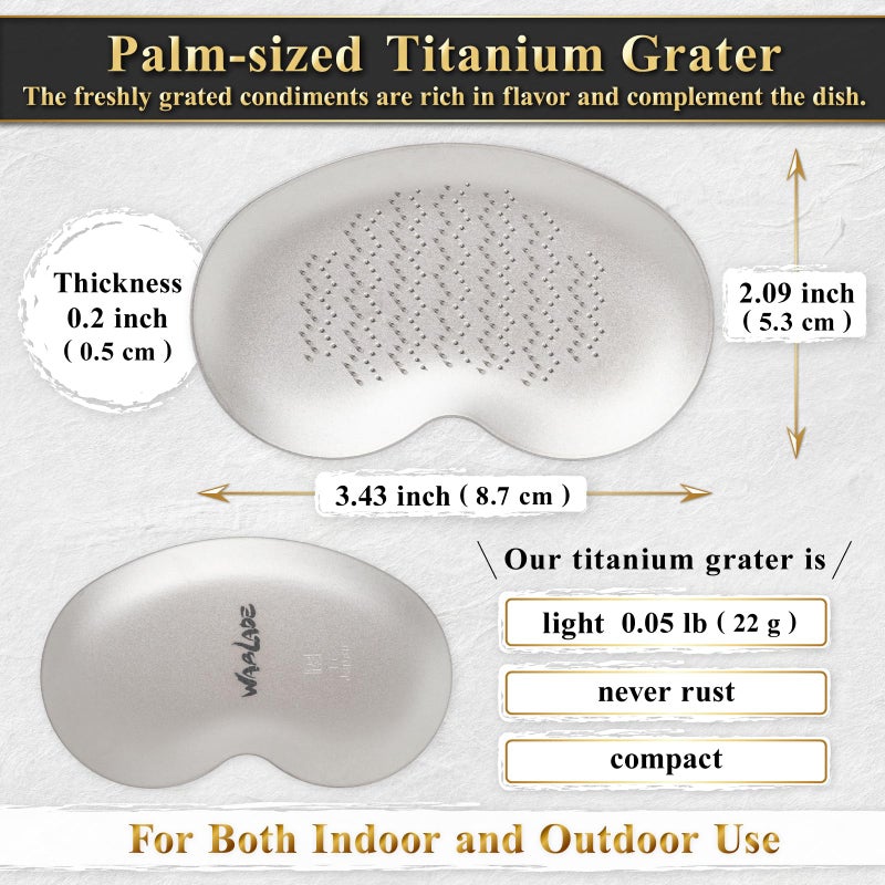 Wablade Japanese Sustainable Titanium Grater for Wasabi Ginger Cheese Salt Garlic 3.4 inches Made in Japan - Image 4