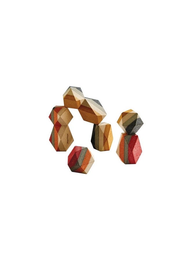 Constructive Playthings Plantoys Geo Stacking Rocks, Building Blocks For Children Ages 3 Years & Older, Develops Fine Motor Skills, Hand-Eye Coordination, & More  - Image 1