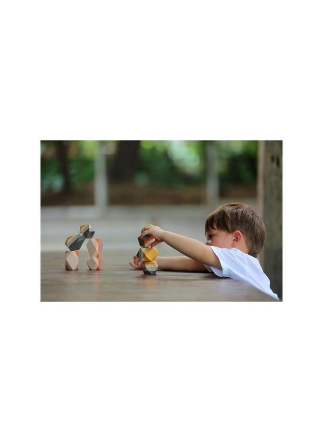 Constructive Playthings Plantoys Geo Stacking Rocks, Building Blocks For Children Ages 3 Years & Older, Develops Fine Motor Skills, Hand-Eye Coordination, & More  - Image 2