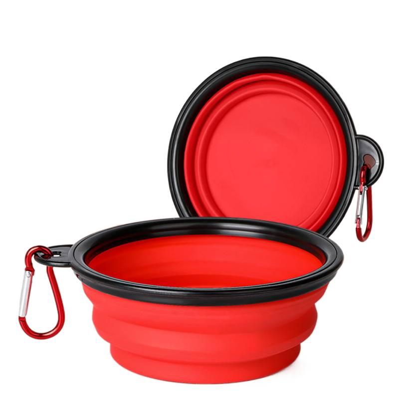 Portable Silicone Pet Bowl with Collapsible Design 350 ml Portable Travel and Silicone Build for dogs cats travel walks and outdoor feeding in Red Daily Use Everyday Use - Image 1