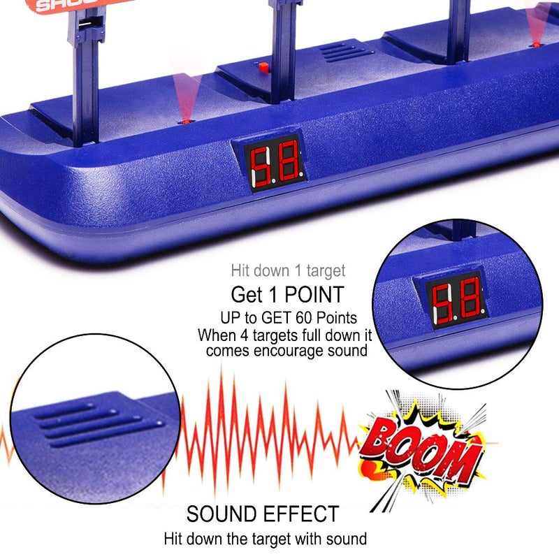 fibevon Targets for Nerf Guns, Electronic Auto Scoring Digital Reset Shooting Target for Nerf Practice, Ideal Gift Toy for Kids, Teens, Boys & Girls - Image 3