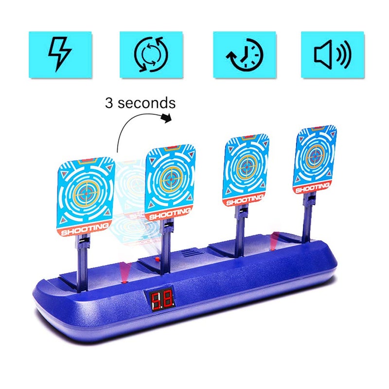 fibevon Targets for Nerf Guns, Electronic Auto Scoring Digital Reset Shooting Target for Nerf Practice, Ideal Gift Toy for Kids, Teens, Boys & Girls - Image 4