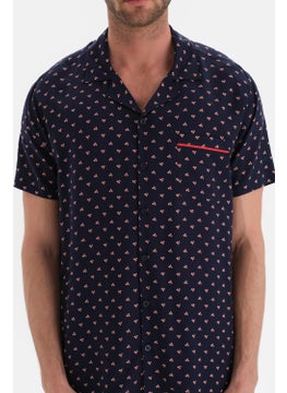 Navy Blue Shirt Collar Metering Printed Woven Top - pzsku/Z8188CD32C8CD126F251AZ/45/_/1731226589/6bc0f0ab-95e2-4af1-83a6-1f9fc7a92f31