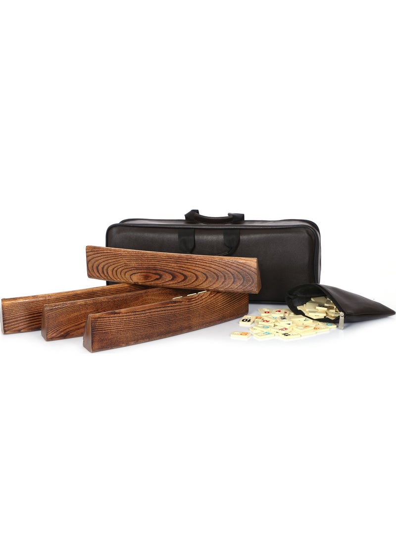Pusula Oyun - Compass Game Natural Wave Real Wood 101 Oval Okey Game Set Belize - Image 1