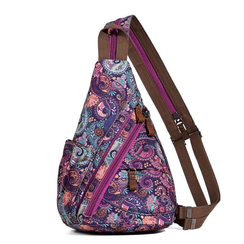 KL928 Canvas Sling Bag - Small Crossbody Backpack Shoulder Casual Daypack Rucksack for Men Women - Image 1