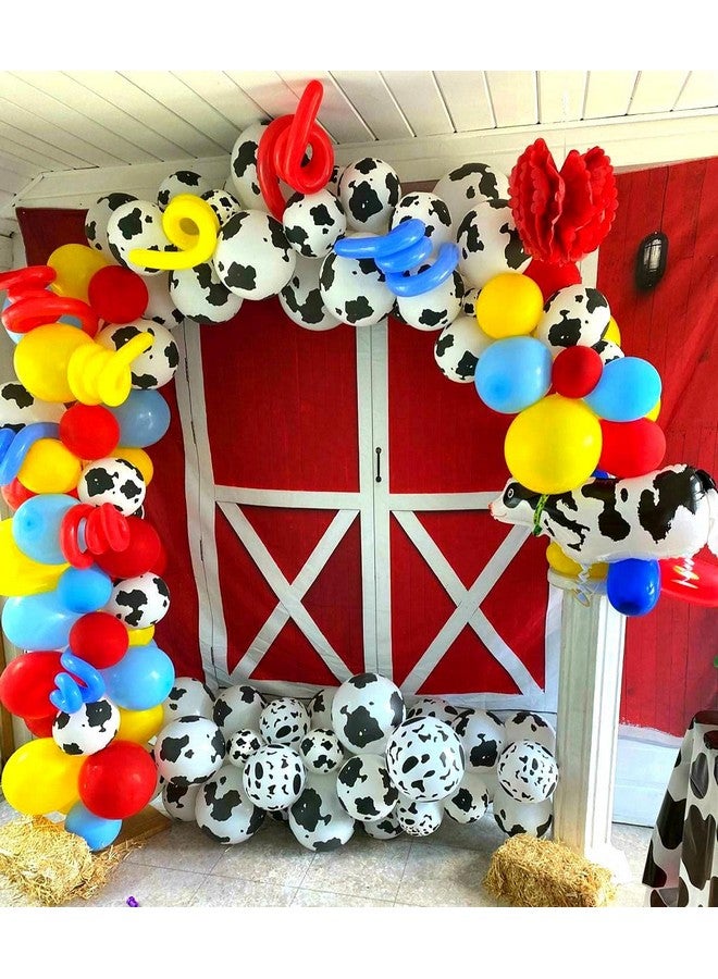 Cenven Red Barn Door Backdrop Western Rustic Farm Wooden Door Wall Photography Background Bbq Party Newborn Baby Shower Cowboy Girl Birthday Decorations 7X5Ft - Image 5