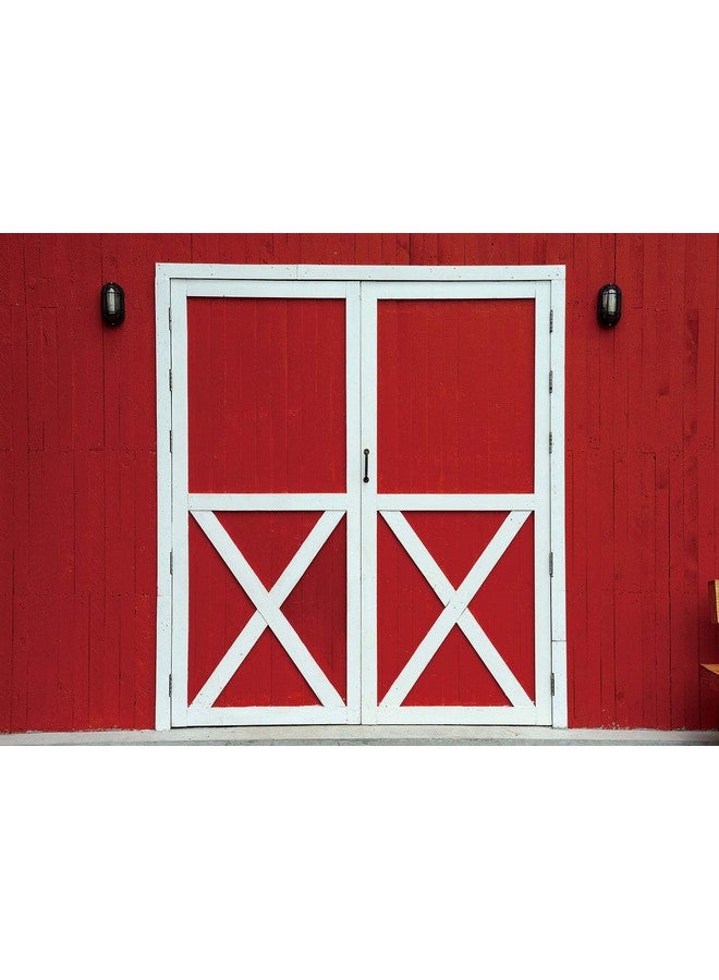 Cenven Red Barn Door Backdrop Western Rustic Farm Wooden Door Wall Photography Background Bbq Party Newborn Baby Shower Cowboy Girl Birthday Decorations 7X5Ft - Image 3