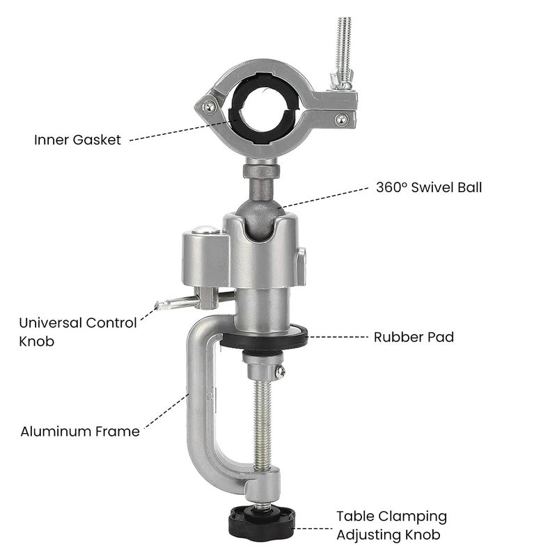 Serplex Small Bench Clamp Vise 360 Swivel Desk Vise Adjustable 3750mm Clamp Range Table Bench Clamp Vise Electric Drill Rack Electric Drill Stand Holder Multifunctional Bracket For Electric Drill - Image 3