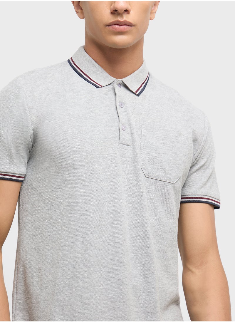 BRAVE SOUL Contrast Polo Shirt  - Image 3