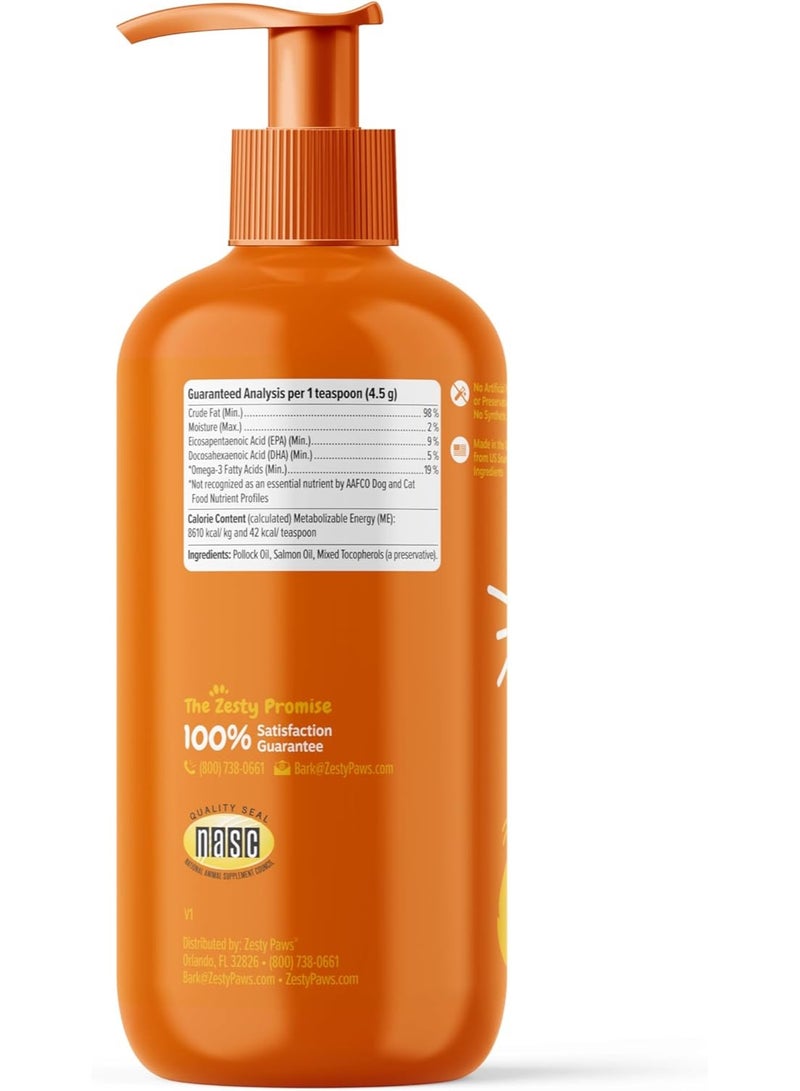 Zesty Paws Wild Alaskan Omega-3 Blend Pollock + Salmon Oil for Dogs and Cats- Skin and Coat Support, Omega 3 Supplement for Pets - Image 2