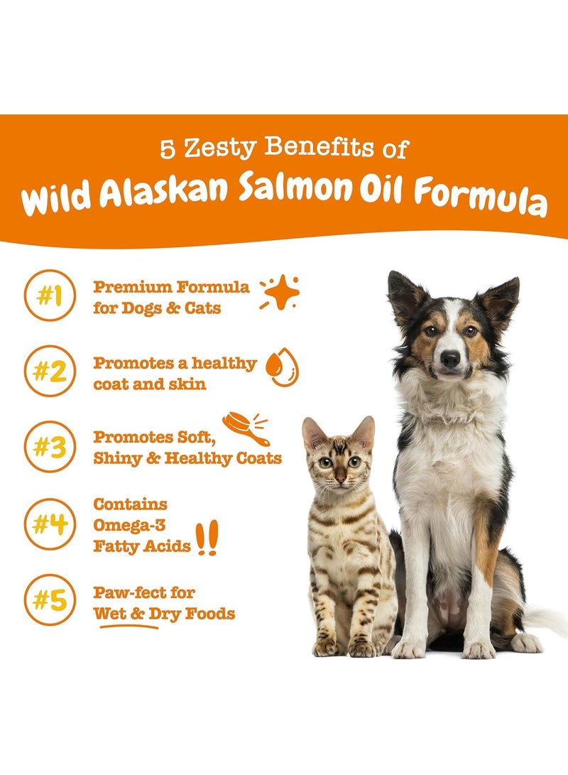 Zesty Paws Wild Alaskan Omega-3 Blend Pollock + Salmon Oil for Dogs and Cats- Skin and Coat Support, Omega 3 Supplement for Pets - Image 3
