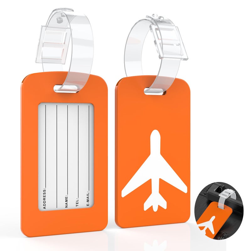 Maromalife 2 Pack Silicone Luggage Tag with Name ID Card Perfect to Quickly Spot Luggage Suitcase, TSA Approved, Luggage Identifiers for Suitcases and Bags, Privacy Protection Travel Suitcase Tags - Image 1