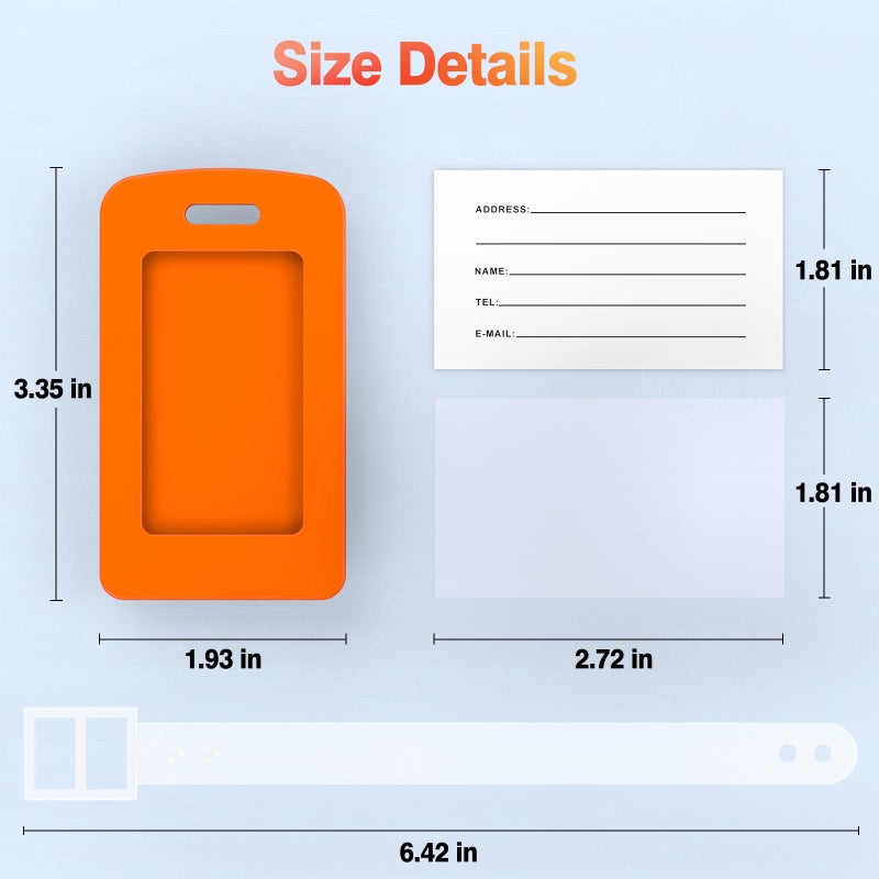 Maromalife 2 Pack Silicone Luggage Tag with Name ID Card Perfect to Quickly Spot Luggage Suitcase, TSA Approved, Luggage Identifiers for Suitcases and Bags, Privacy Protection Travel Suitcase Tags - Image 4