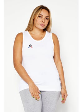 Women Sportswear Fit Brand Logo Training Top, White