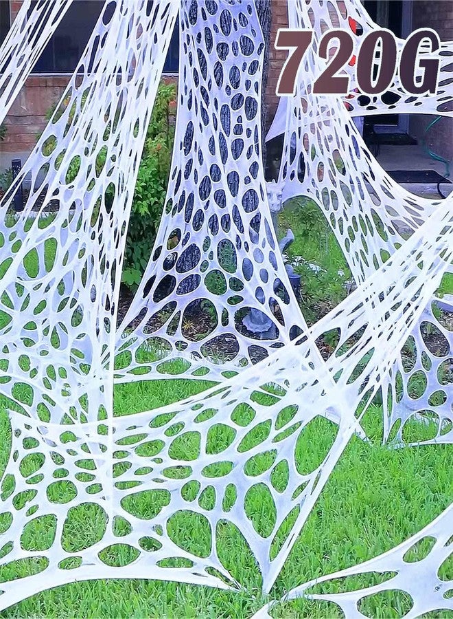 YHFUISK 1200 Sqft Giant Durable Spider Webs Halloween Decorations Outdoor, Stretchy Beef Netting for Halloween Party, Halloween Decorations Indoor Party, Spider Web Decor for Haunted House(40FT x 4FT) - Image 1
