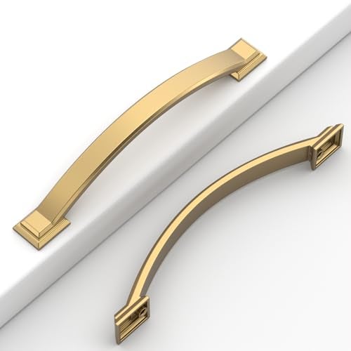 Coinkoly 10 Pack Champagne Bronze Cabinet Pulls 5128mm Hole CentersHardware for CabinetsKitchen Cabinet HandlesArch Cabinet Handles for Bathroom Dresser Drawer Handles - Image 1