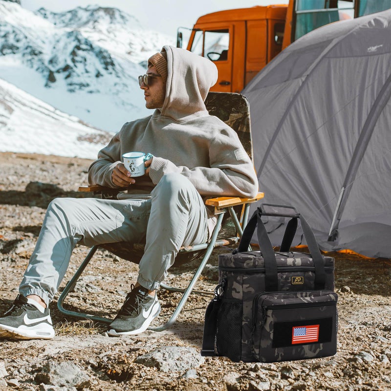 ATRIPACK Lunch Box for Men, Tactical Lunch Bag MOLLE Webbing Leakproof Insulated Large Lunch Cooler Women Adult Meal with Adjustable Shoulder Strap Durable Lunch Pail (Camo-Black) - Image 2