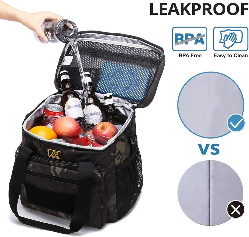 ATRIPACK Lunch Box for Men, Tactical Lunch Bag MOLLE Webbing Leakproof Insulated Large Lunch Cooler Women Adult Meal with Adjustable Shoulder Strap Durable Lunch Pail (Camo-Black) - Image 4