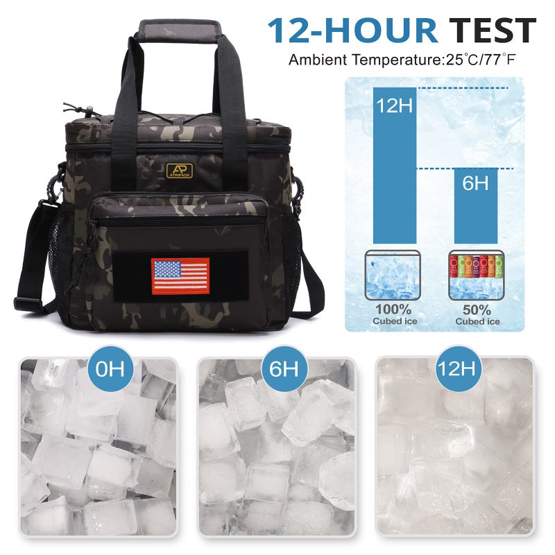 ATRIPACK Lunch Box for Men, Tactical Lunch Bag MOLLE Webbing Leakproof Insulated Large Lunch Cooler Women Adult Meal with Adjustable Shoulder Strap Durable Lunch Pail (Camo-Black) - Image 3