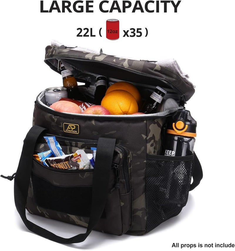 ATRIPACK Lunch Box for Men, Tactical Lunch Bag MOLLE Webbing Leakproof Insulated Large Lunch Cooler Women Adult Meal with Adjustable Shoulder Strap Durable Lunch Pail (Camo-Black) - Image 5