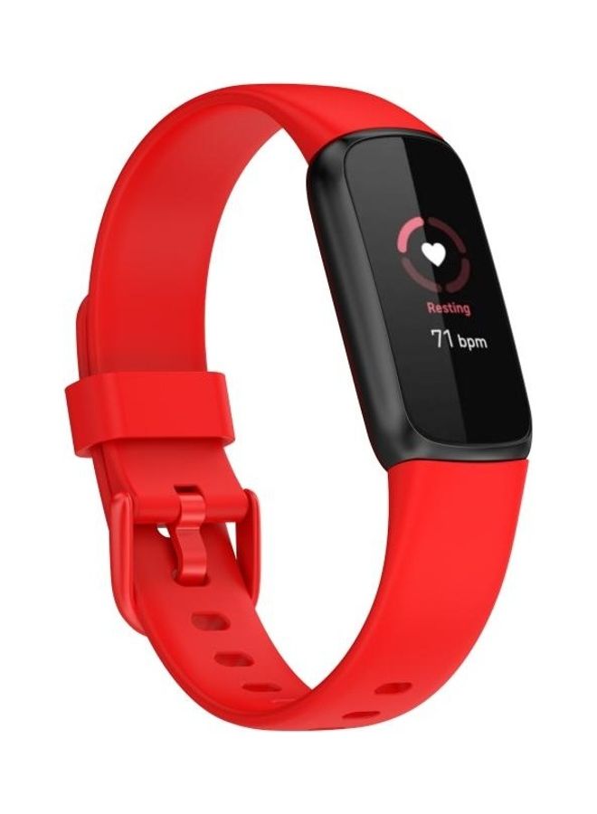 BGM Silicone Colour Buckle Replacement Strap Watchband For Fitbit Luxe Red - Image 5