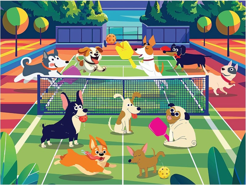 Rose Art RoseArt Pickleball Pups 300 Piece Jigsaw Puzzle – Made in USA, 18" x 24" Fun Dog-Themed Puzzle for Kids & Adults - Image 2