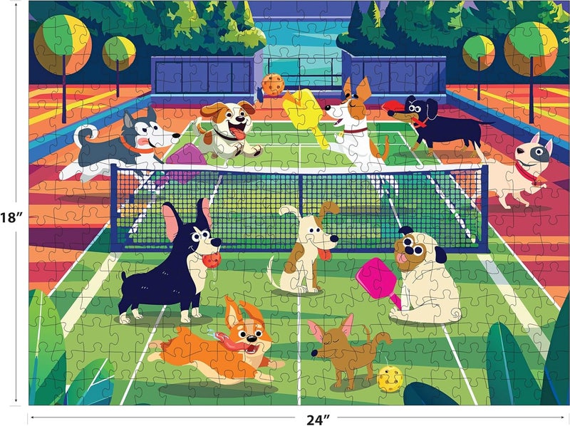Rose Art RoseArt Pickleball Pups 300 Piece Jigsaw Puzzle – Made in USA, 18" x 24" Fun Dog-Themed Puzzle for Kids & Adults - Image 4
