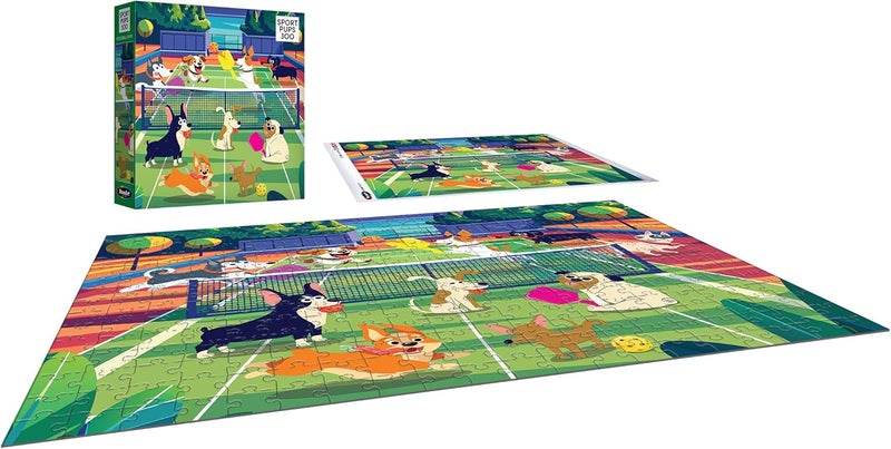 Rose Art RoseArt Pickleball Pups 300 Piece Jigsaw Puzzle – Made in USA, 18" x 24" Fun Dog-Themed Puzzle for Kids & Adults - Image 3